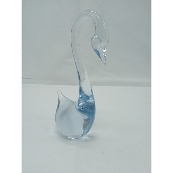 Art Glass Swan Pale Blue Hand Blown Murano Style MCM Mid Century SOMMERSO - Picture 4 of 12